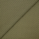 Satin de coton élasthanne imprimé géométrique kaki fond beige