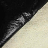 Simili cuir noir brillant envers sherpa fausse fourrure mouton écru