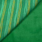 Sweat envers doudou rayé jaune et vert d'eau fond vert prairie
