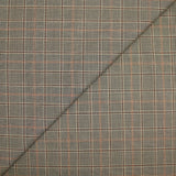 Tissu tailleur laine mélangée à carreaux chocolat fond beige
