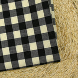 Tissu tailleur laine vichy noir et écru