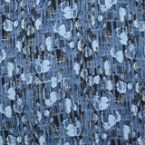 Twill de coton imprimé fantaisie bleu