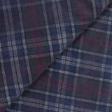 Velours côtelé 100% coton 1 mm à carreaux rouge, kaki et marine