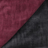 Velours côtelé 100% coton 2 mm double face gris et lie de vin
