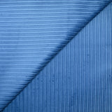 Velours de coton côtelé grosses côtes bleu jean