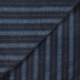 Velours de coton ras tissé teint rayé marine