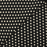 Viscose imprimée à pois 8mm écru fond noir
