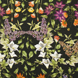 Viscose imprimée bouquet sauvage fond marron
