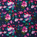 Viscose imprimée éclosion florale fond marine