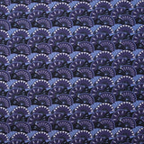 Viscose imprimée éventail indigo et bleu