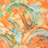 Viscose imprimée ouragan orange et vert