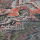 Voile de polycoton esprit animal corail, jaune et gris anthracite