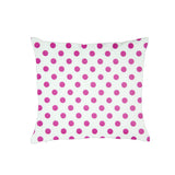 Tissus Piqué de coton milleraies imprimé pois fuchsias sur fond blanc