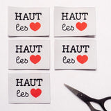 Étiquettes tissées "Haut les Coeurs " x 5