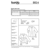 Patrón N ° 6614 Burda: Camisa de mujeres