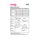 Patron Burda n°6096: Veste