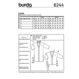 Patron Burda n°6244 : Kimono – manteau –veste