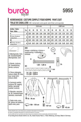 Burda boss n ° 5955: complete suit for men