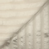 Mousseline de soie crinkle à bandes satin 23mm ivoire