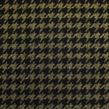 Tweed de mezcla de lana de pata de gallo dorado sobre fondo negro