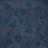 Mousseline imprimée cachemire bleu et orange