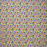 Coton imprimé briques multicolore fond blanc
