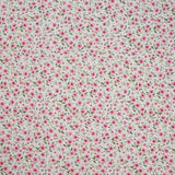 Coton imprimé champêtre rose fond blanc