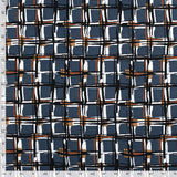 Crêpe viscose imprimé à carreaux fond bleu