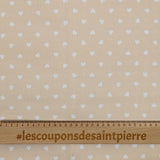 Cotton printed cotton sting beige background