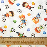Fútbol estampado de algodón con amigos Fondo blanco