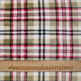 Fondo de tartán rojo impreso y beige de Fleece Doudou