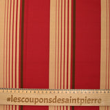Algodón rojo oscuro y estampado marrón claro