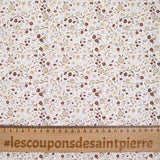 Cotton print Hurricane floral brown white background