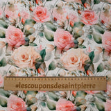 Viscose imprimée old school fond écru
