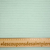 Coton 100% nid d'abeille vert d'eau