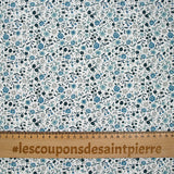Cotton Print Hurricane Floral Blue White background