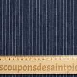 Jean’s coton extensible à rayures tissées fond bleu marine