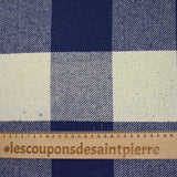 Sergé de coton lourd damier bleu et blanc