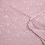 Voile de polyester brodé floral bohème rose poudré