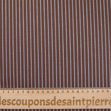 Coton rayé blanc et ciel fond marron