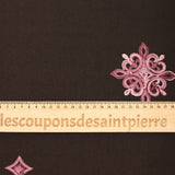 Crêpe viscose embroidered dawn brown background
