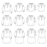 Okinawa woman sewing pattern blouse and dress