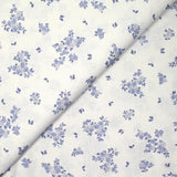 Fondo blanco de arbusto azul de algodón estampado