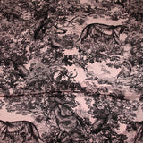 Satén de seda estampado fondo rosa selva
