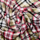Fondo de tartán rojo impreso y beige de Fleece Doudou