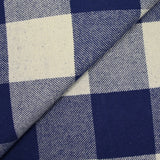Sergé de coton lourd damier bleu et blanc