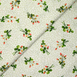 Ramos de algodón estampados en fresa verde y blanca