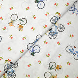Banking de bicicleta estampada de algodón Fondo blanco