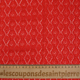 Red satin diamond polyester lace