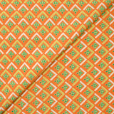 Viscose imprimée la pointe écrue fond orange